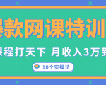 爆款网课特训营,一套课程打天下,网课变现的10个实操法,月收入3万到10万-虚拟资源库