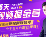 会玩手机就能赚钱!15天短视频掘金营:揭秘短视频赚钱玩法,开启月入过万新副业-虚拟资源库
