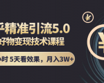 知乎精准引流5.0+知乎好物变现技术课程：每天1-2小时5天看效果，月入3W+-虚拟资源库