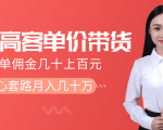 抖音高单价带货项目,一单佣金几十上百元,核心套路月入几十万(共3节)-虚拟资源库