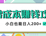 2020年零成本赚钱攻略,小白也能日入200+【视频教程】-虚拟资源库