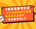 0基础直播带货课:小白也能低成本搭建疯狂卖货直播间:1场直播带货6万-虚拟资源库
