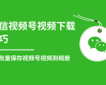 微信视频号视频下载技巧,轻松批量保存视频号等无水印视频到相册-虚拟资源库