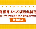 高鹏月入5万项目私徒班,基于个人IP打造的月入5万互利型高产项目!-虚拟资源库