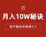 知乎掘金训练课3.0:低成本,可复制,流水线化先进操作模式 月入10W秘诀-虚拟资源库
