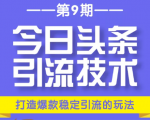 今日头条引流技术第9期,打造爆款稳定引流 百万阅读玩法,收入每月轻松过万-虚拟资源库