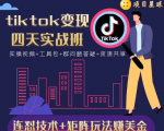 tiktok变现四天实战班,连怼技术+矩阵玩法赚美金!价值998元-虚拟资源库