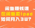 闲鱼赚钱课:在闲鱼卖ipad,如何月入3W?详细操作教程-虚拟资源库