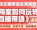 《手把手教你如何玩转直播带货》针对商家 内容干货 目的赚钱-虚拟资源库