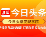 今日头条变现学院·打造你的吸金头条账号，打造10W+实操方法 价值2298元-虚拟资源库