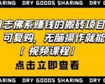 强子日志佛系赚钱的搬砖项目,需求大,可复购,无脑操作就能收钱-虚拟资源库