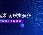 带你轻松玩赚拼多多:花的少 赚的多 爆款更简单 爆款打造流程实操讲解-虚拟资源库