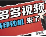 拼多多视频搬砖印钞机玩法，2021年最后一个短视频红利项目-虚拟资源库