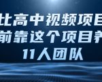 比高中视频项目,目前靠这个项目养了11人团队【视频课程】-虚拟资源库