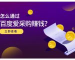 大王·怎么通过百度爱采购赚钱，已经通过百度爱采购完成200多万的销量-虚拟资源库