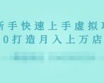 2022年虚拟项目实战指南,新手从0打造月入上万店铺-虚拟资源库