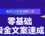 零基础吸金文案速成，每天1小时收益翻几倍价值499元-虚拟资源库