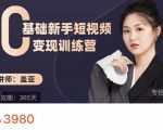 盖亚:0基础新手短视频变现训练营,新号3天百万流量破权重-虚拟资源库