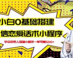 新手0基础搭建微信恋爱话术小程序,一单赚几百【视频教程+小程序源码】-虚拟资源库