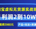 程哥《淘宝虚拟无货源实战班》线上第四期:月利润2到10W+(产品+玩法+资源)-虚拟资源库