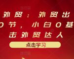 业仔外贸：外贸出口详解30节，小白0基础进击外贸达人 价值666元-虚拟资源库