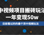 中视频项目搬砖玩法，一年变现50w，目前看过的的最干货中视频玩法-虚拟资源库