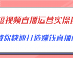 短视频直播运营实操班,直播带货精细化运营实操,教你快速打造赚钱直播间-虚拟资源库