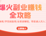 爆火副业赚钱全攻略:实打实演练/学完就能用/全渠道赚钱,带普通人月入3万元-虚拟资源库
