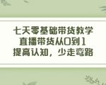 七天零基础带货教学，直播带货从0到1，提高认知，少走弯路-虚拟资源库