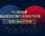 千川投放课：0基础投流实操方法及技巧分享，初级+高级必修课-虚拟资源库