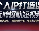 个人IP打造课-玩转爆款短视频,明确自我定位|挖掘商业价值|轻松上手做账号(无水印)-虚拟资源库