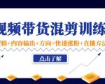 短视频带货混剪训练营:底层逻辑+内容输出+方向+快速涨粉+直播方法-虚拟资源库