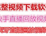 快手直播回放视频/虎牙直播回放视频完整下载(电脑软件+视频教程)-虚拟资源库