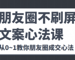 朋友圈不刷屏文案心法课 人人都要懂的商业逻辑 从0~1教你朋友圈成交心法-虚拟资源库