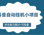 抖音自动挂机小项目,单设备日撸20+,可批量,号越多收益越大-虚拟资源库