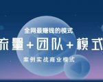 王冲老师《流量+团队+模式》商业模式实战课，全网最赚钱的模式-虚拟资源库
