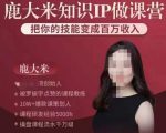 鹿大米知识IP做课营,把你的技能变成百万收入,陪你打出磨人生第费付门一课!-虚拟资源库