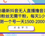 2023最新抖音无人直播撸音浪项目，0粉丝无需千粉，每天1小时，实测一个号一天1500-2000元-虚拟资源库