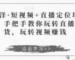 于洋·短视频+直播定位培训,手把手教你玩转直播卖货,玩转视频赚钱-虚拟资源库
