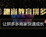 趣尚教育·拼多多运营实操VIP特训营,让拼多多商家快速成长-价值3180元-虚拟资源库