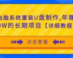 电脑系统重装U盘制作，年赚30W的长期项目【详细教程】-虚拟资源库