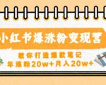 小红书爆涨粉变现营,教你打造爆款笔记,年涨粉20w+月入20w-虚拟资源库