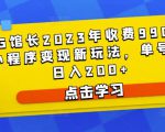 D1G馆长2023年收费990的抖音小程序变现新玩法,单号轻松日入200+-虚拟资源库
