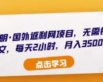 倪叶明·国外返利网项目,无需懂任何英文,每天2小时,月入3500美金-虚拟资源库