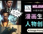 Midjourney V4版本操作教程：2个简单参数，完成漫画生成，人物创建-虚拟资源库