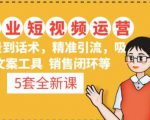 5套·美业短视频运营课从场景到话术·精准引流·吸金文案工具·销售闭环等-虚拟资源库