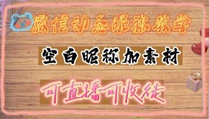 微信动态昵称设置方法,可抖音直播引流,日赚上百【详细视频教程+素材】-淘宝虚拟货源网