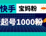 抖音快手三天起号涨粉1000宝妈粉丝的核心方法【详细玩法教程】-虚拟资源库
