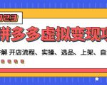 程哥拼多多虚拟变现项目：讲解开店流程-实操-选品-上架-自动发货等-虚拟资源库