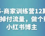 小红书-商家训练营12期:让商家丢掉付流量,做个赚钱的小红书博主-虚拟资源库
